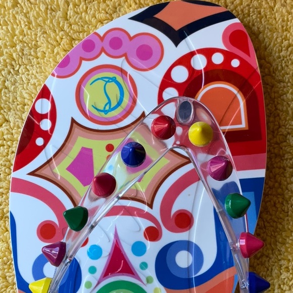 💚❤️ CHRISTIAN LOUBOUTIN LOUBI FLIP SPIKES DONNA - Picture 13 of 16